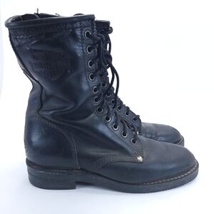 Harley Davidson Unisex 6.5M Leather Motorcycle Boots Side Zip 98417